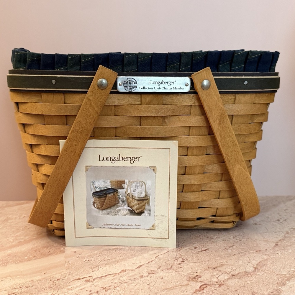 Longaberger Collectors Club 2006 Charter Club Member Heartwood Basket Snap Liner